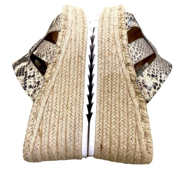 Marc Fisher Robynn leather snakeskin espadrilles platform wedge sandal 8 - Picture 6 of 10